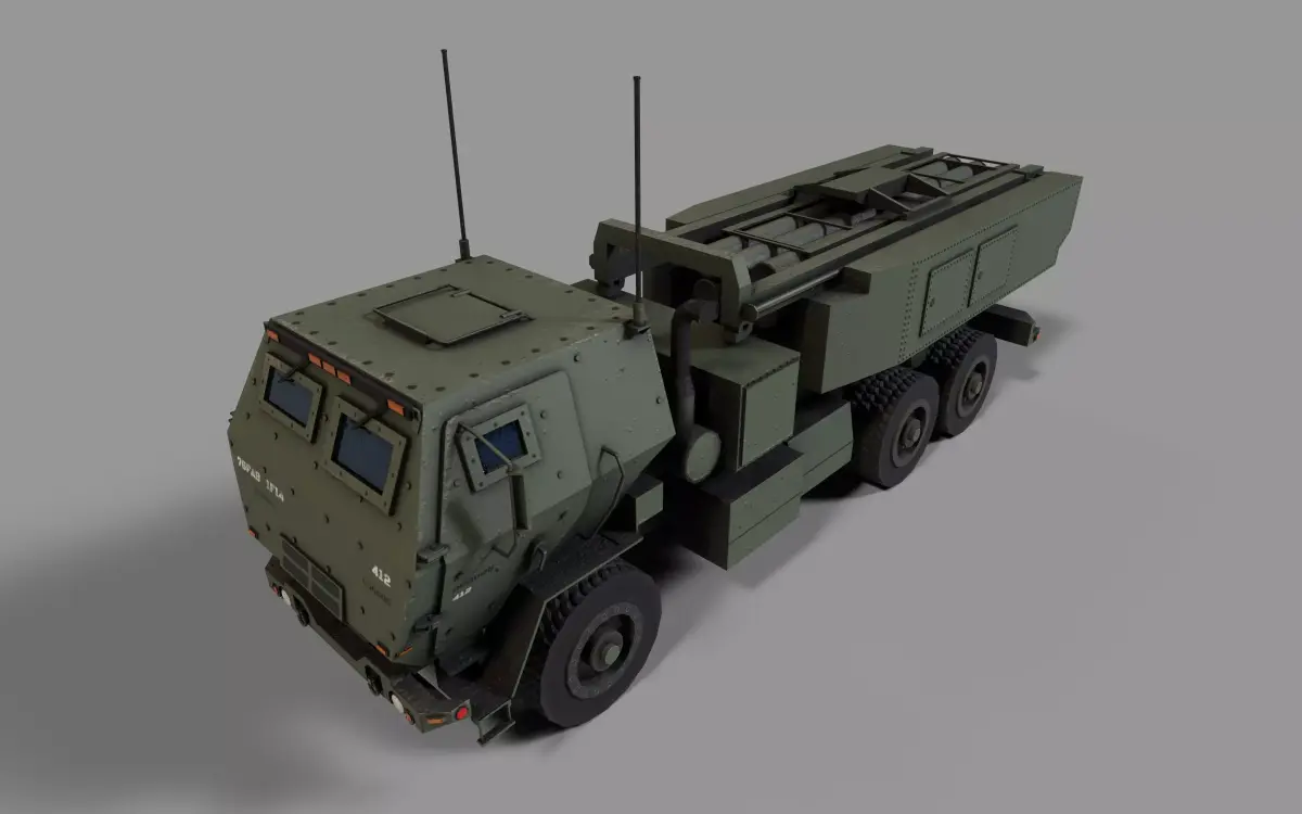m142 hirmas missile system lowpoly Low-poly 3D model