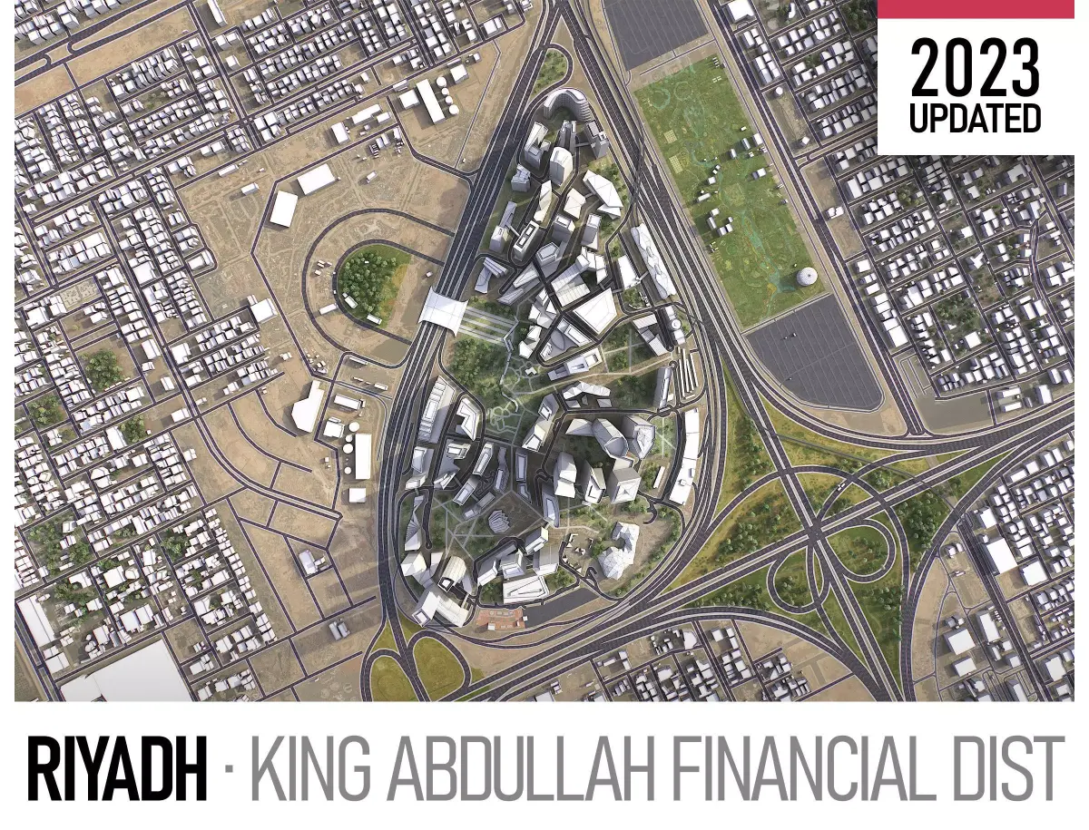 Riyadh - King Abdullah Financial District Low-poly 3D model