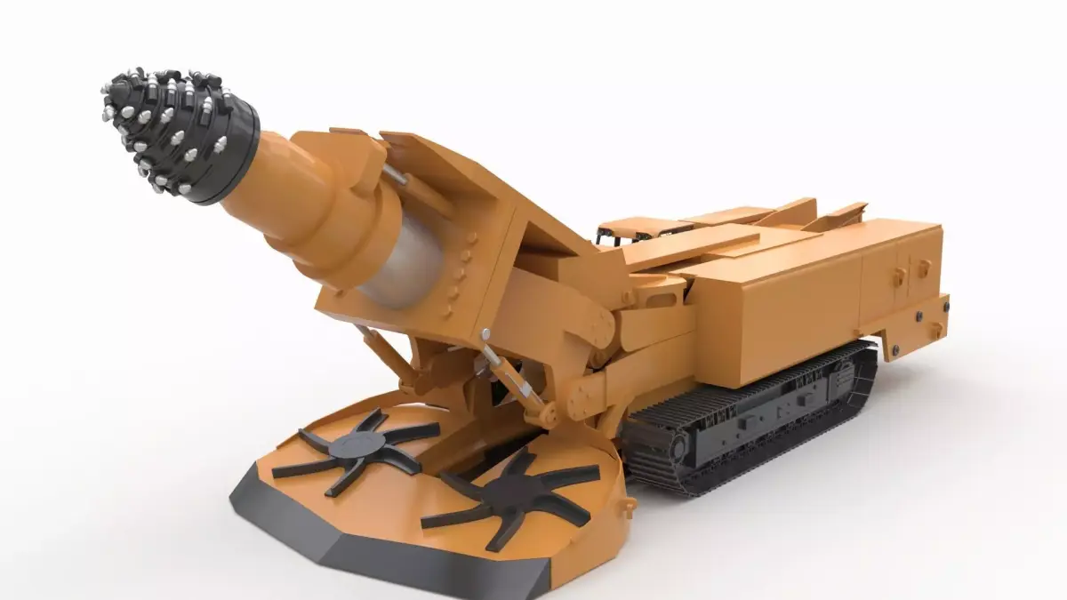 Mining and Tunneling Roadheader 3D model