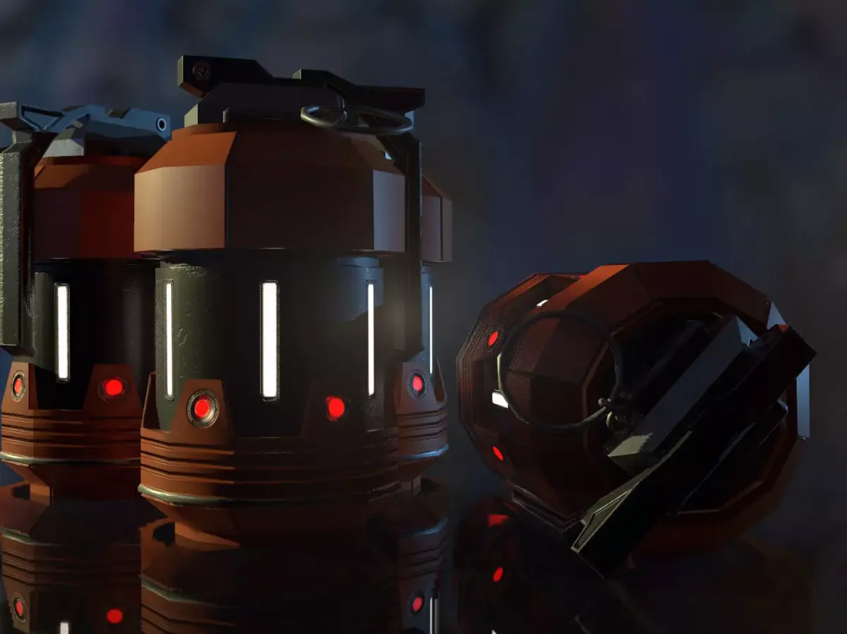 Scifi Frag Granade Low-poly 3D model