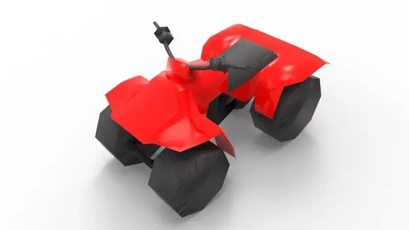 ATV - 4 Wheel Motobicycle - Cross LowPoly Free low-poly 3D model