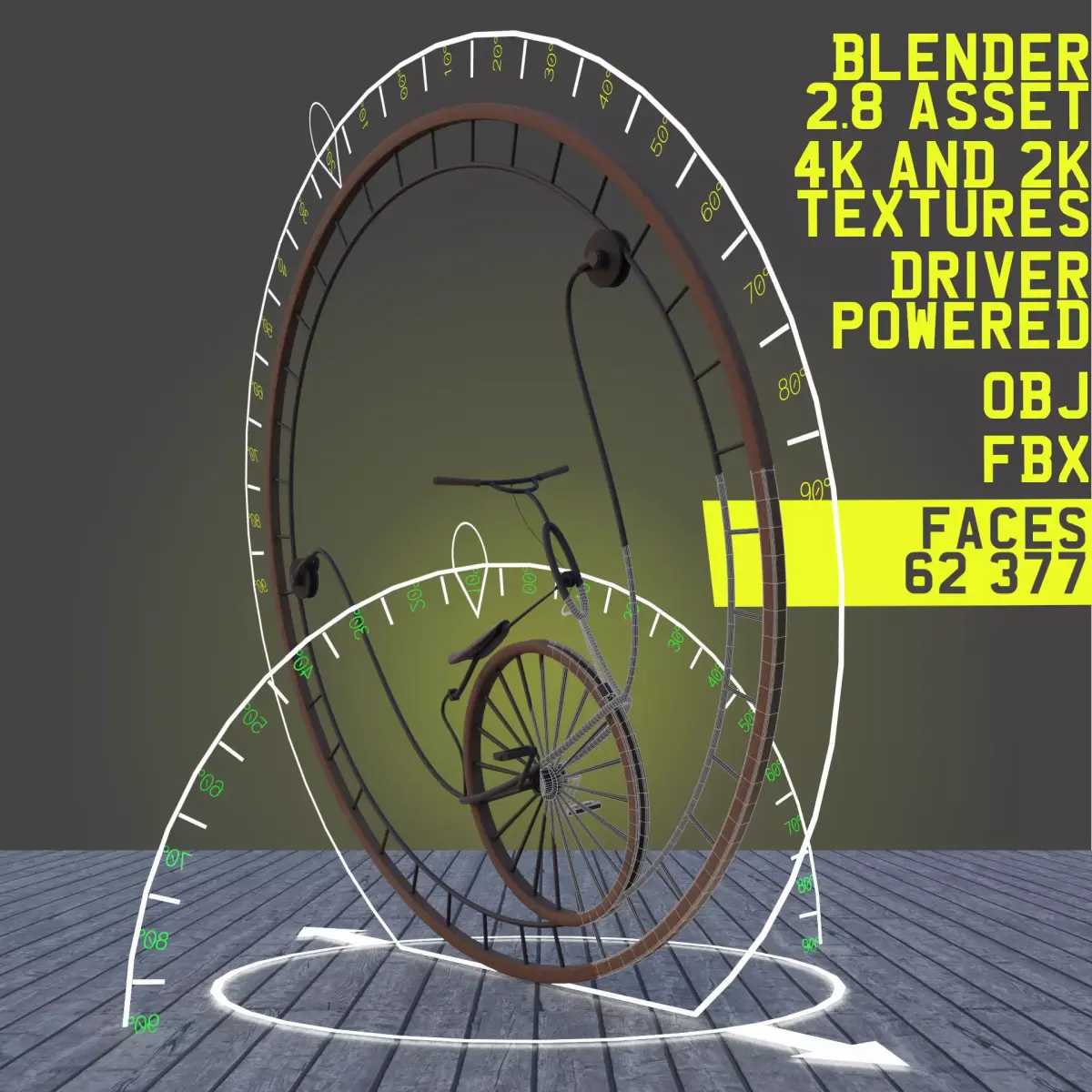 Classic Monowheel Low-poly 3D model