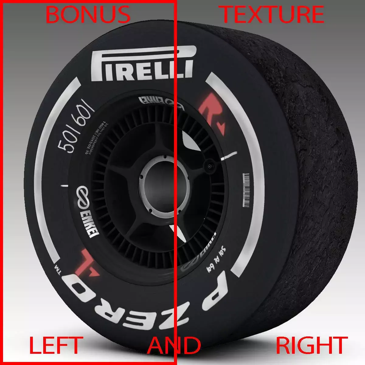 enkei medium front tyre Low-poly 3D model