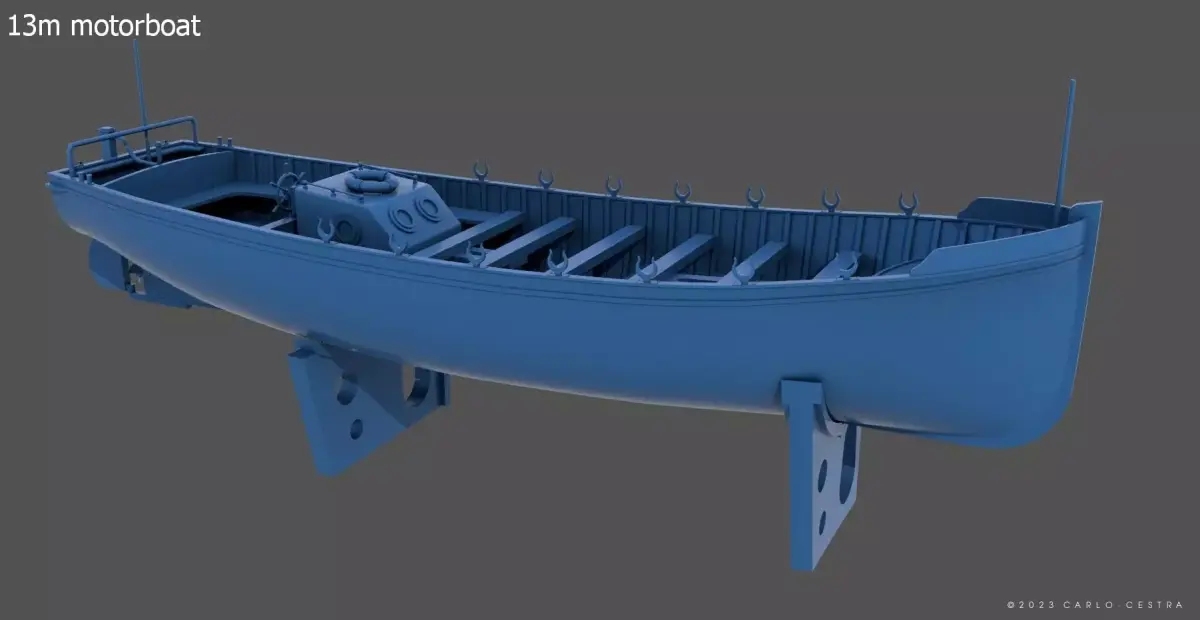 13m italian ww2 motorboat - Commercial license - 1-100 scale 3D print model