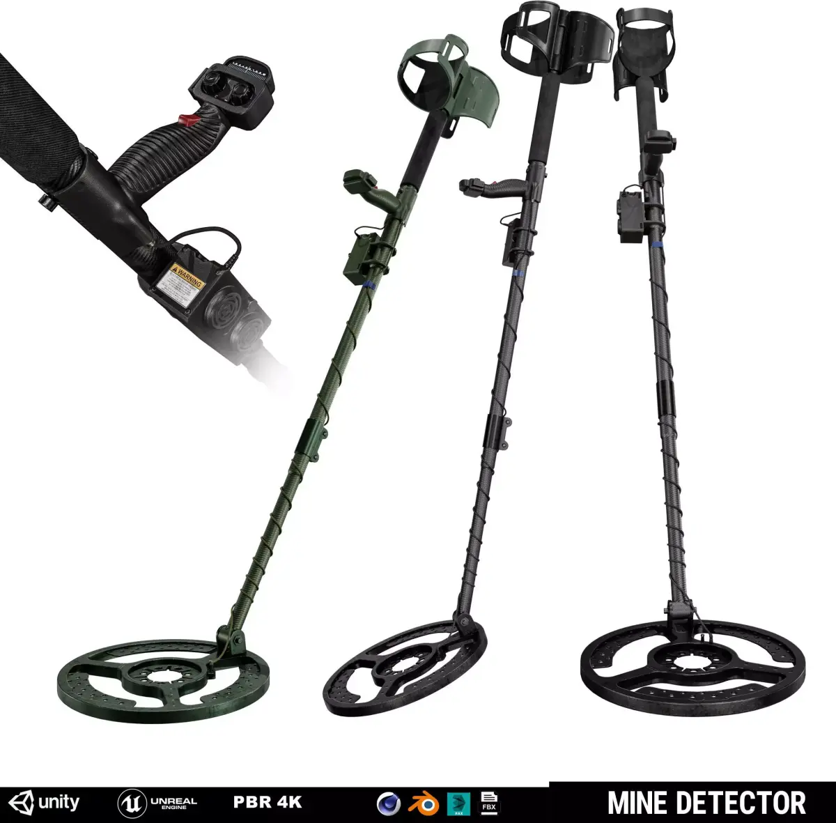 Mine Detector Low-poly 3D model