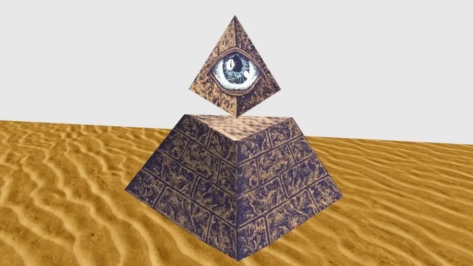 Illuminati Pyramid Horus Eye  Low-poly 3D model