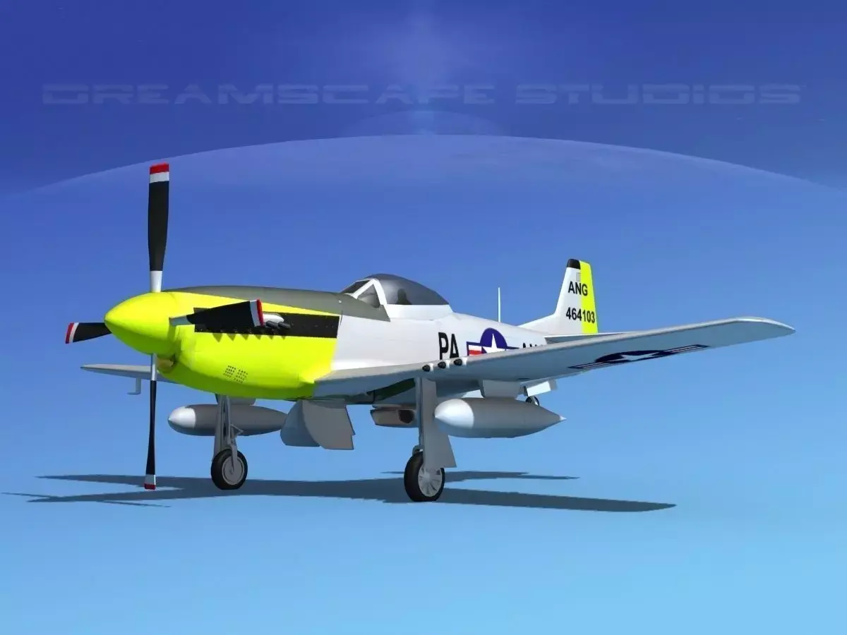 F-51D Mustang PA ANG 3D model