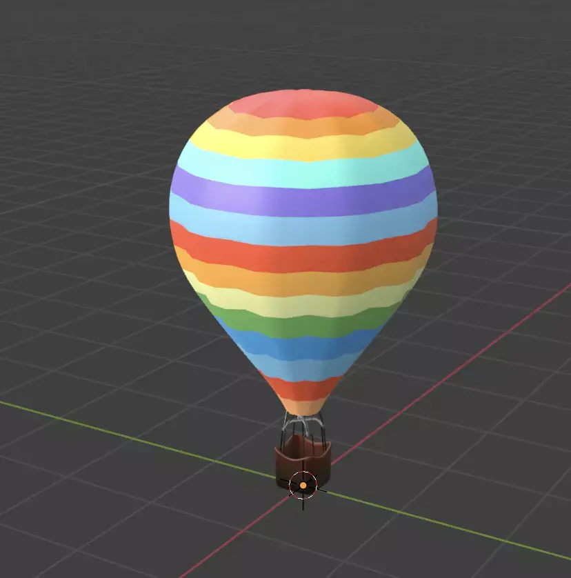 Cartoon Colored Balloon Low-poly 3D model