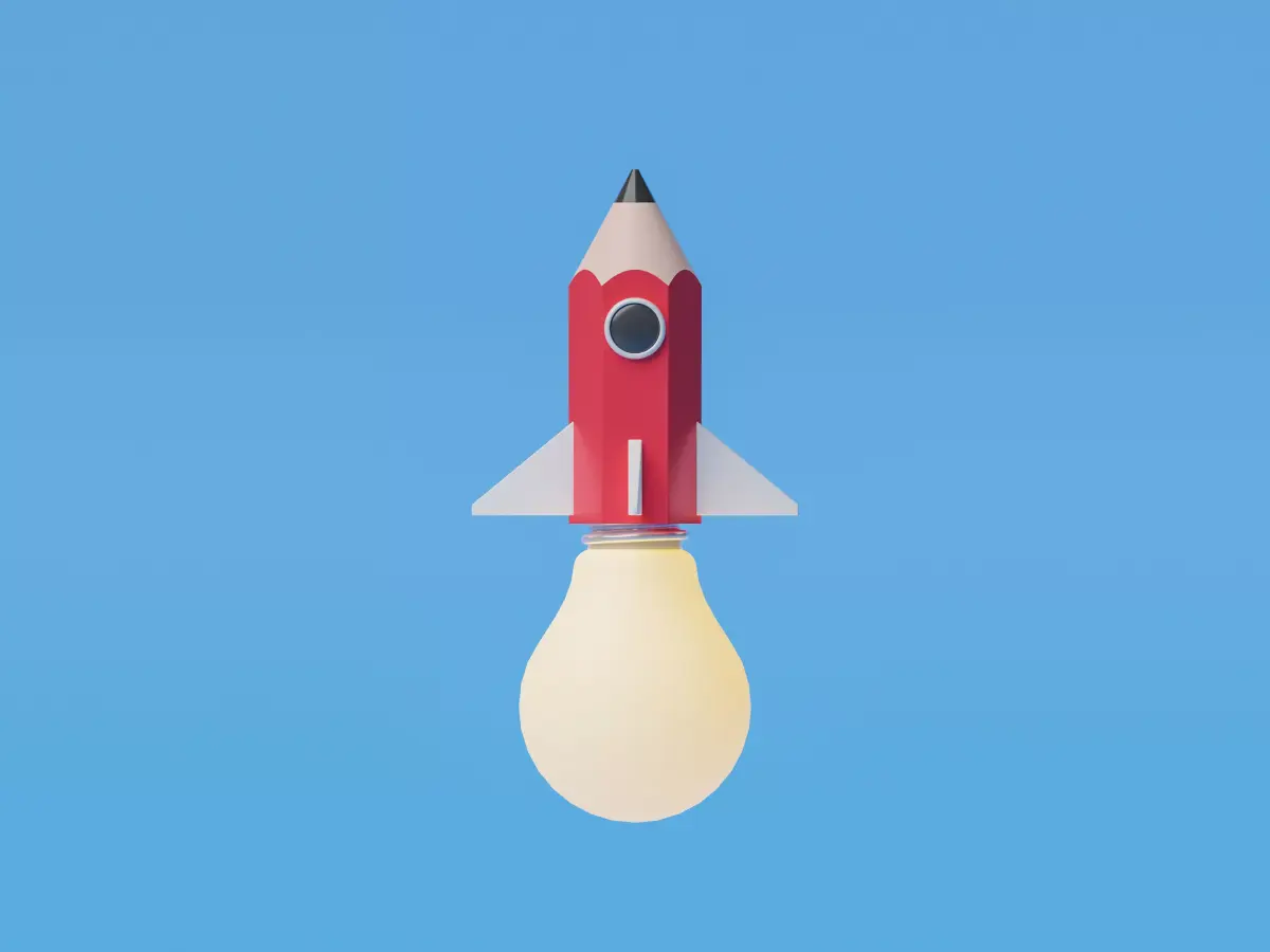 Pencil rocket launch 3D model