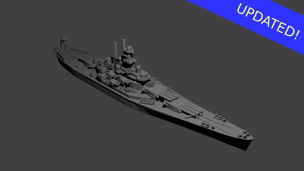US Battleship USS Indiana Free 3D print model