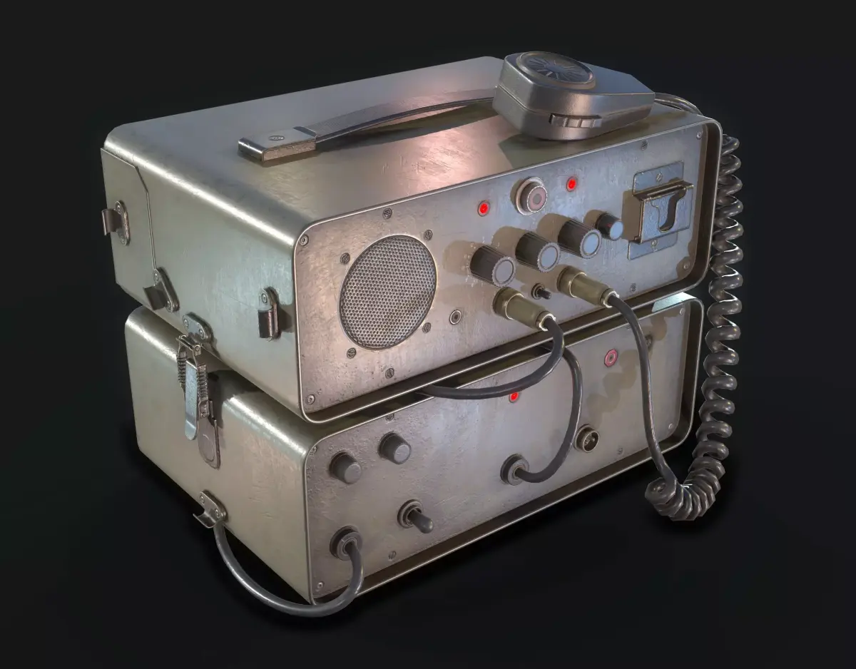 Military Ham Radio Low-poly 3D model