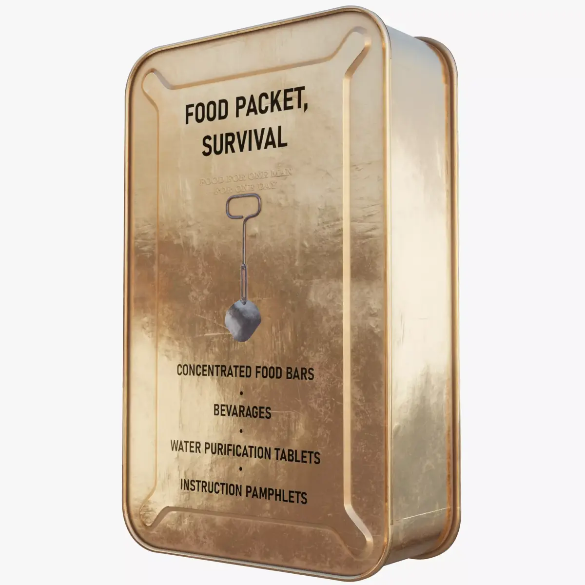 US MRE 1962 Food Packet PBR Low-poly 3D model