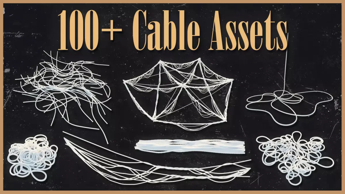 Complete Cable Asset Pack Low-poly 3D model