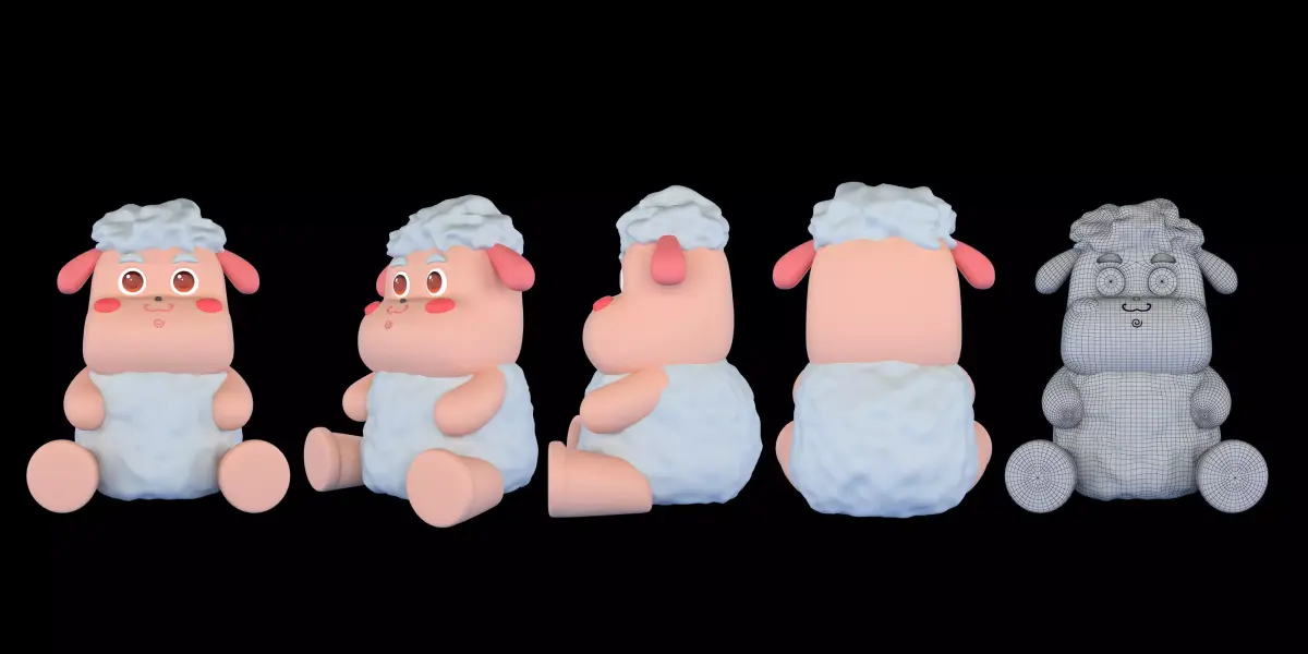 sheep 3d model cartoon 3D model