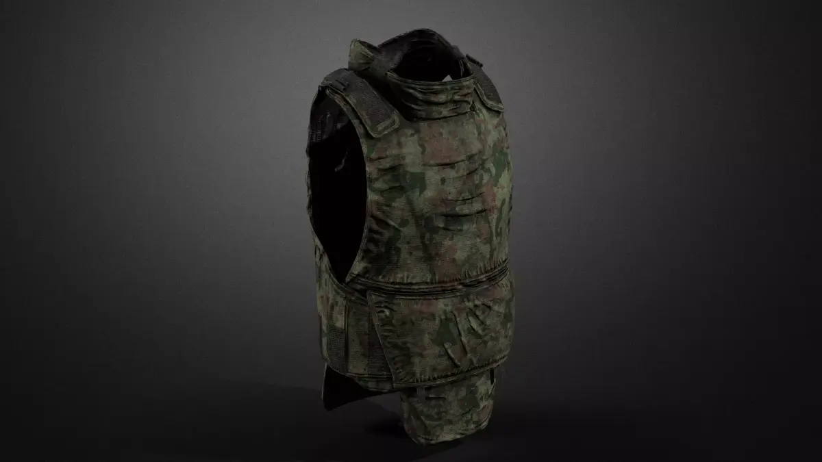 Army vest 06 Low-poly 3D model