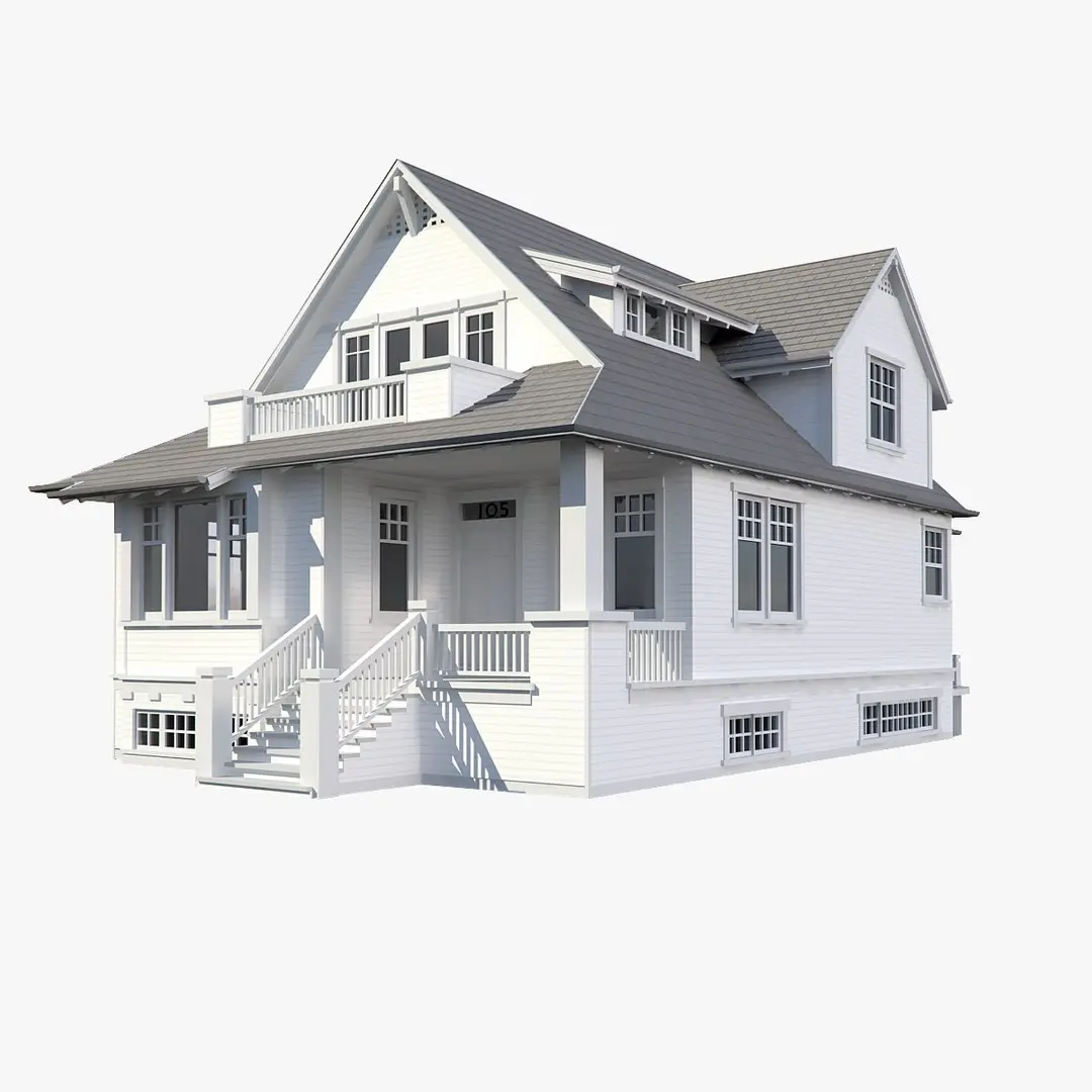 Family House 3D model 7