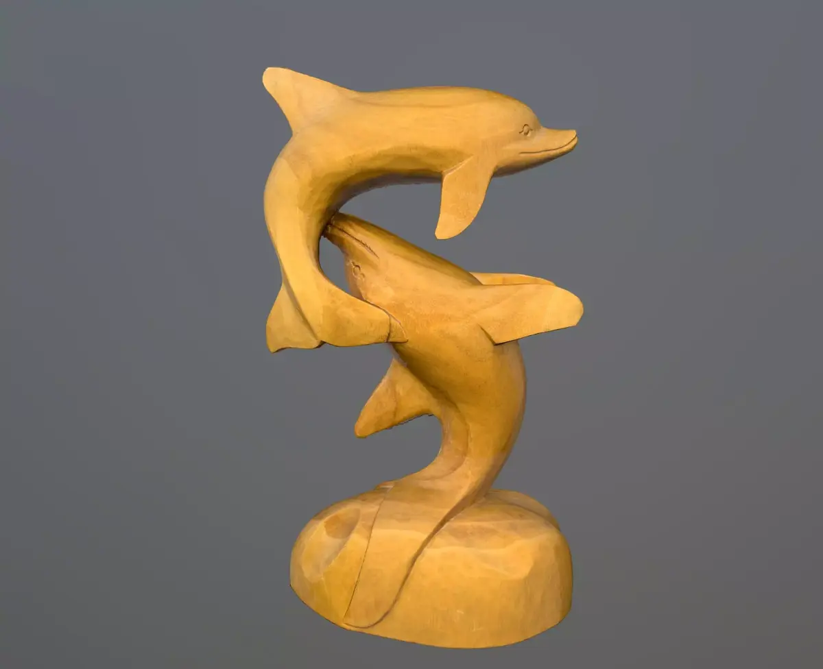 hand carved dolphin 3D model
