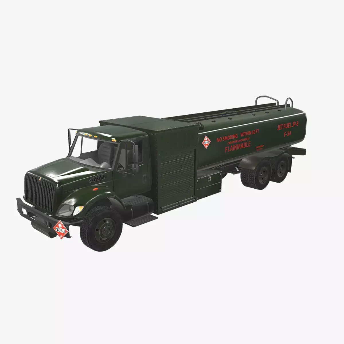  Refueler Green International 7400  Low-poly 3D model