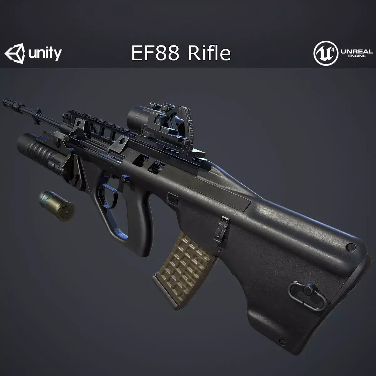 EF88 Rifle Low-poly 3D model