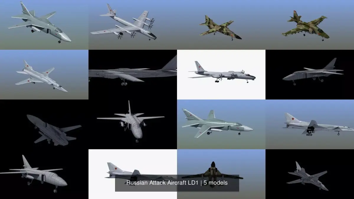 Russian Attack Aircraft LD1 3D Model Collection