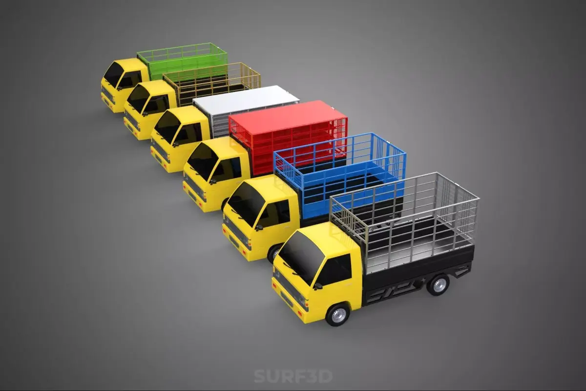 ALL TYPE CAGE BAKKIE UTE PICKUP TRUCK TRANSPORT DELIVERY CARGO 3D model