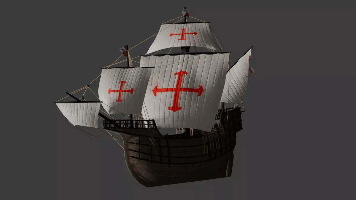 caravel santa maria Low-poly 3D model