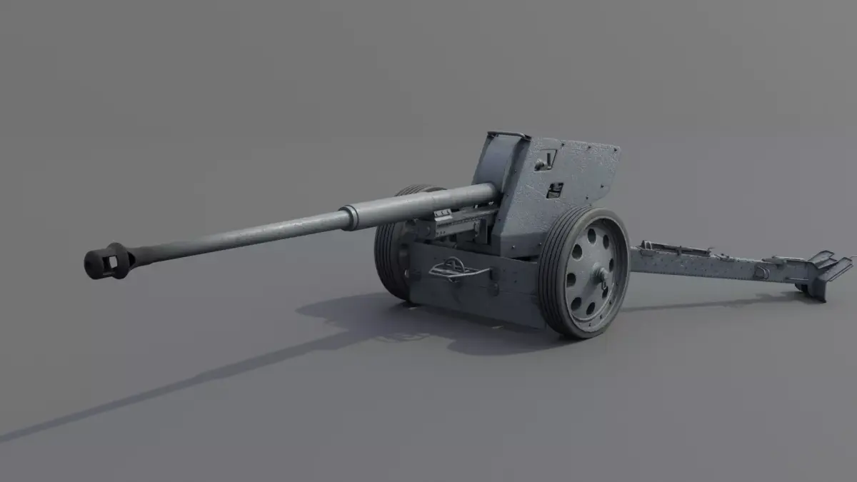 88 mm Pak 43 Anti-Tank Gun Low-poly 3D model