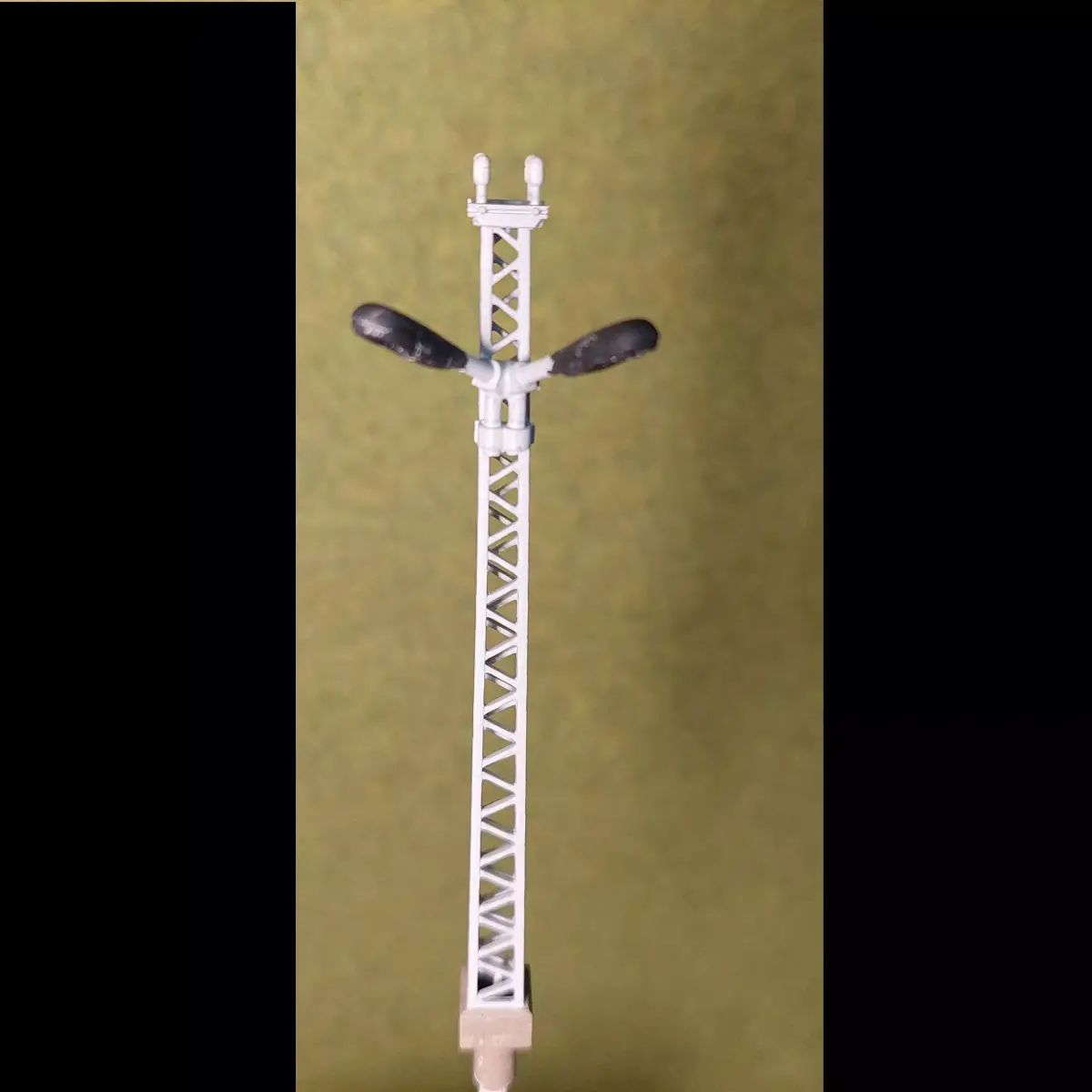 Openwork electric pole with two 60 degree lamps 1-87 resin 3D print model