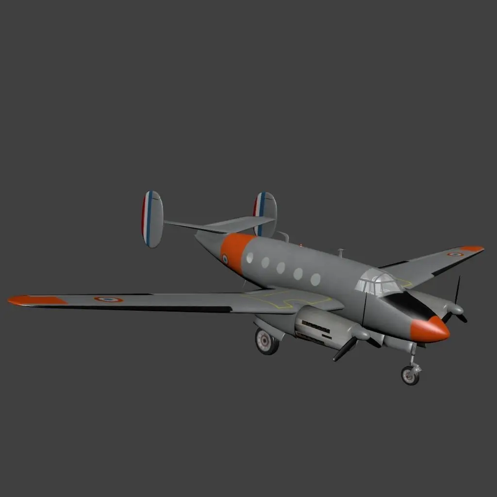 Dassault MD 312 Flamant Low-poly 3D model
