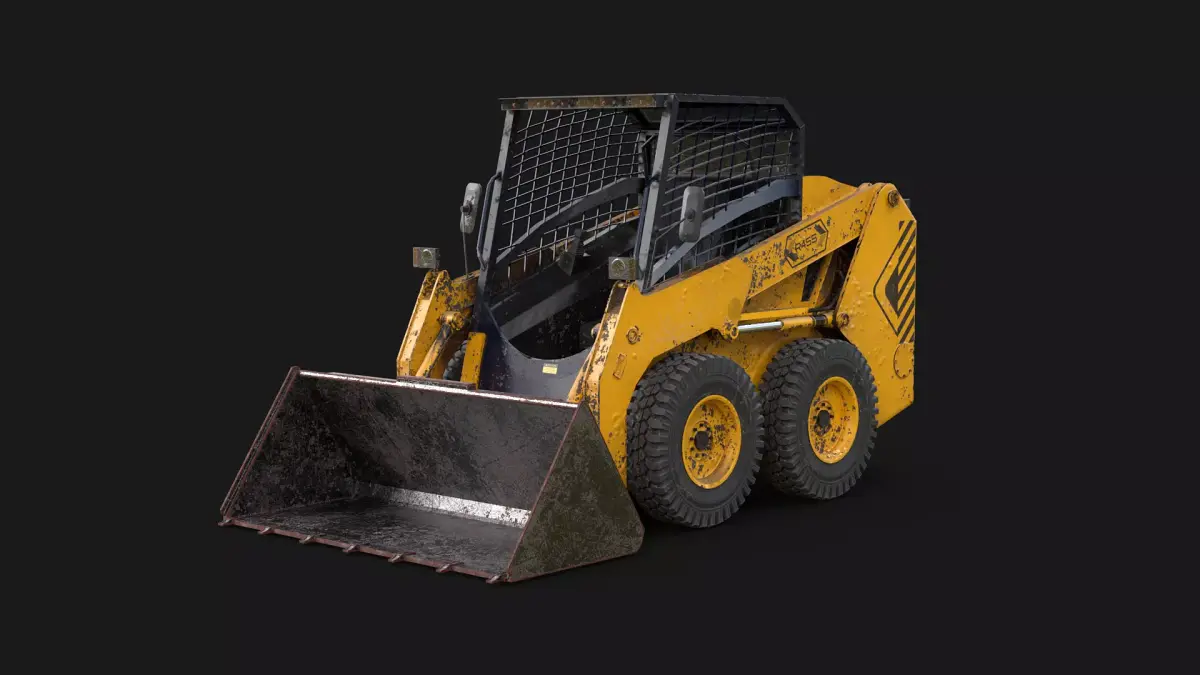 Modern Skid Steer Loader Dirt 3D model