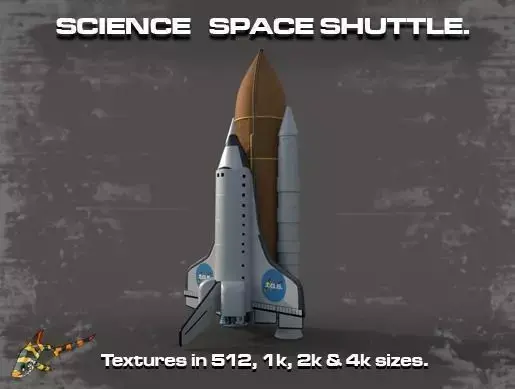 SCIENCE SPACE SHUTTLE Low-poly 3D model