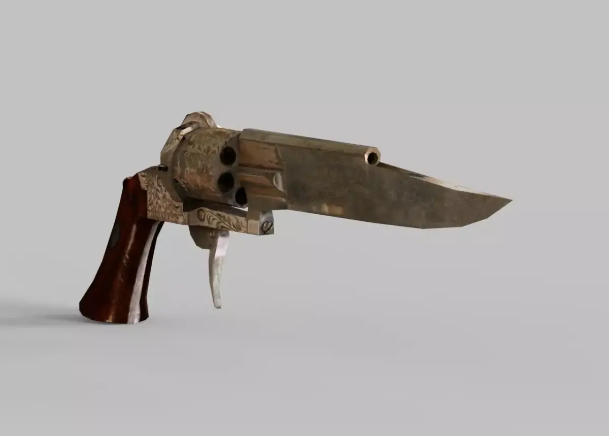 A pistol sword Low-poly 3D model