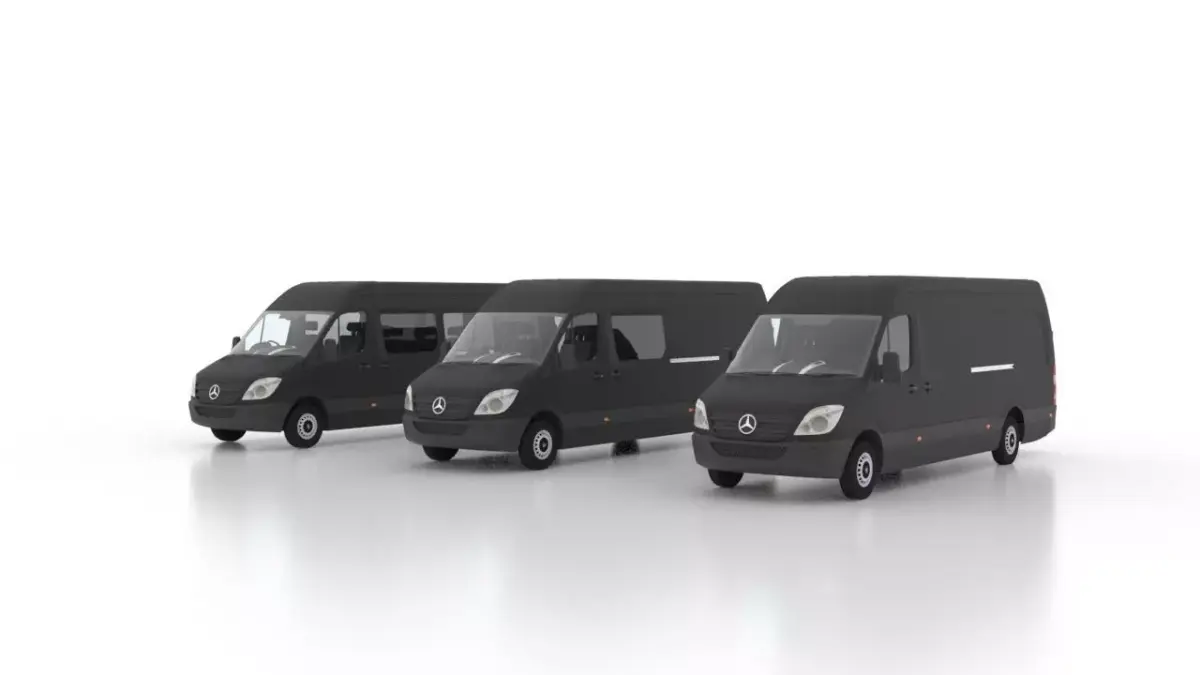 Mercedes Benz Sprinter L4H2 2009 Collection UK 3D Model Pack