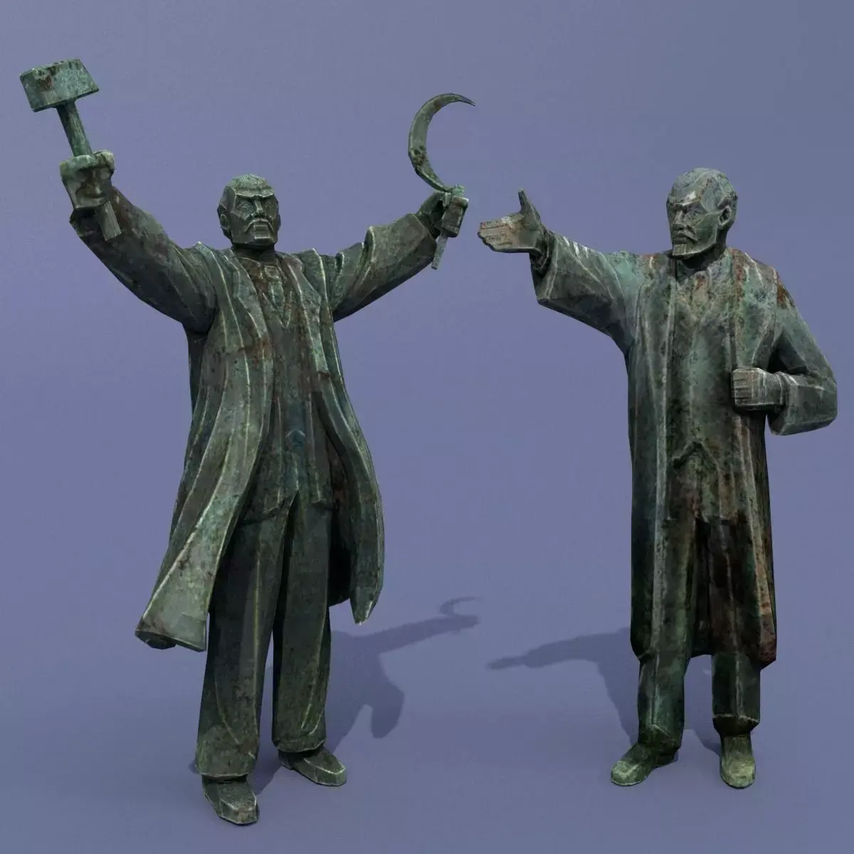 Two monuments of Lenin 3D model