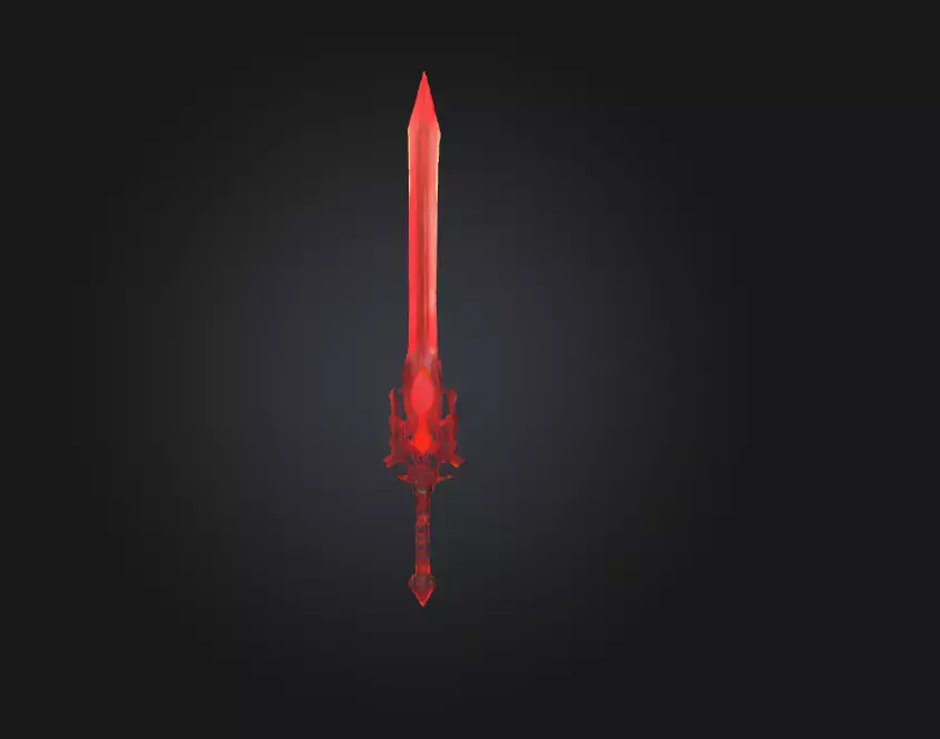 Red Plasma Sword Low-poly 3D model