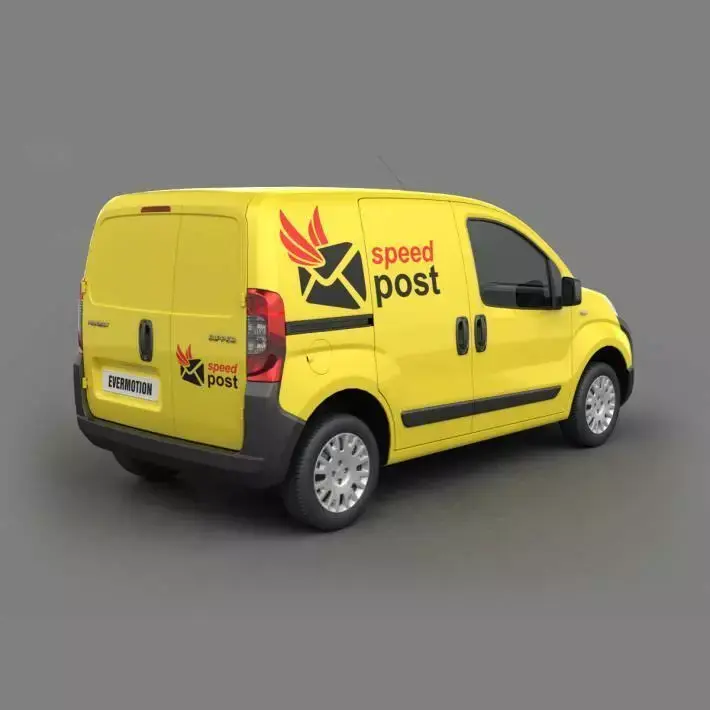Yellow Speed Post Van 3D model