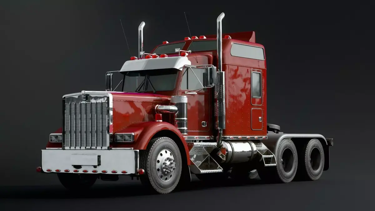 American semi truck 3D model purchase