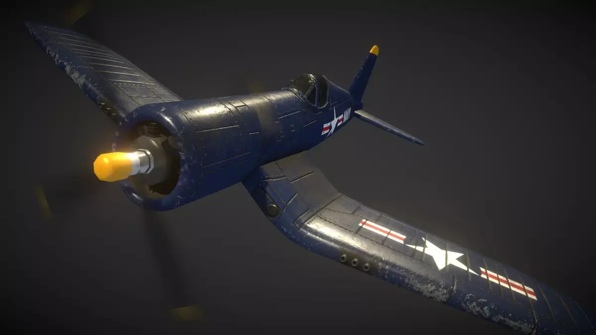 Vought F4U Corsair Low-poly 3D model