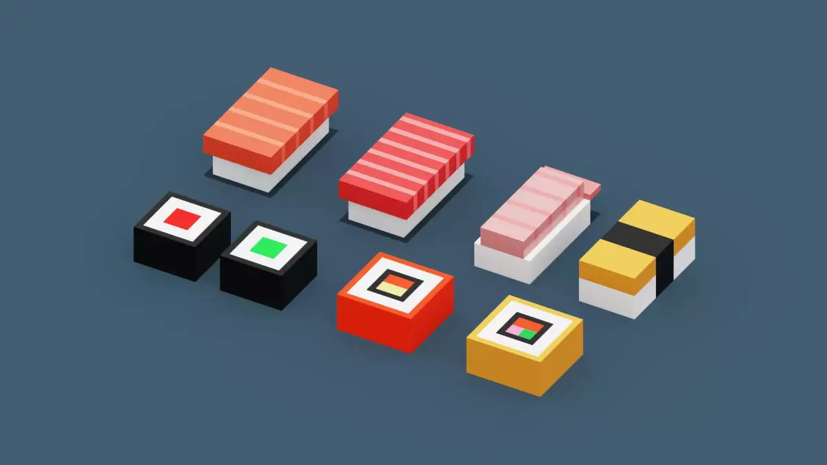 Isometric Sushi Low-poly 3D model