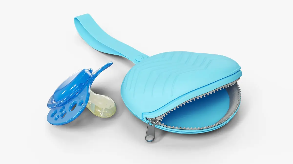Silicone Soother Case Blue Open 3D model