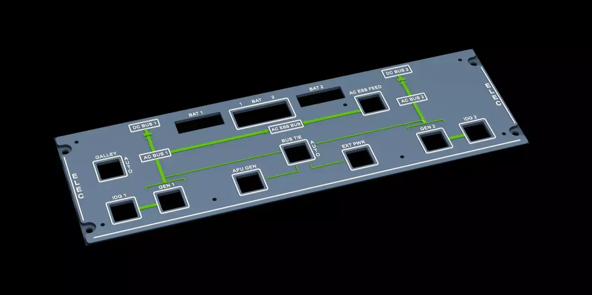 AIRBUS A320 OVERHEAD - ELEC PANEL 3D print model