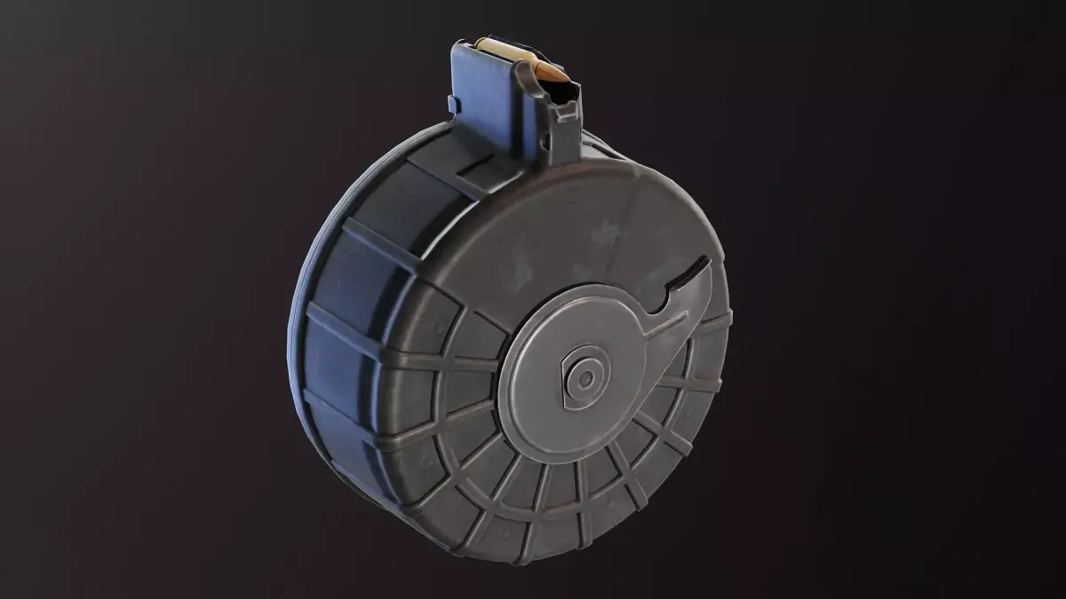 RPK 16 Drum Magazine Low-poly 3D model