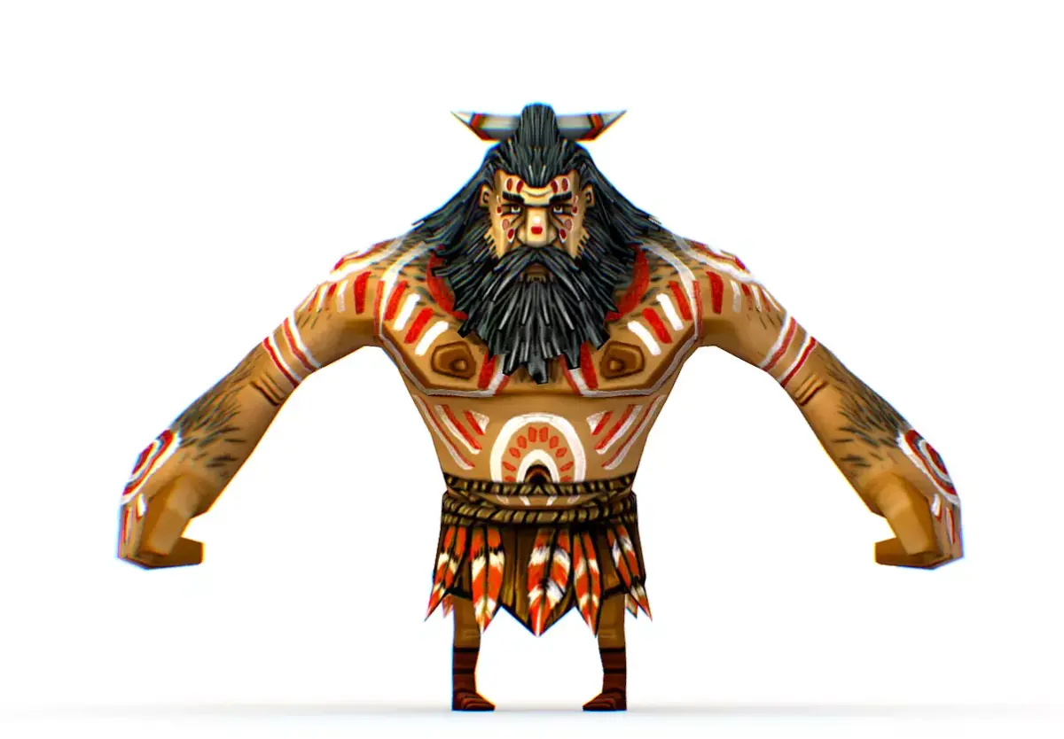 Low Poly Cartoon Creature Villager Storyteller Low-poly 3D model