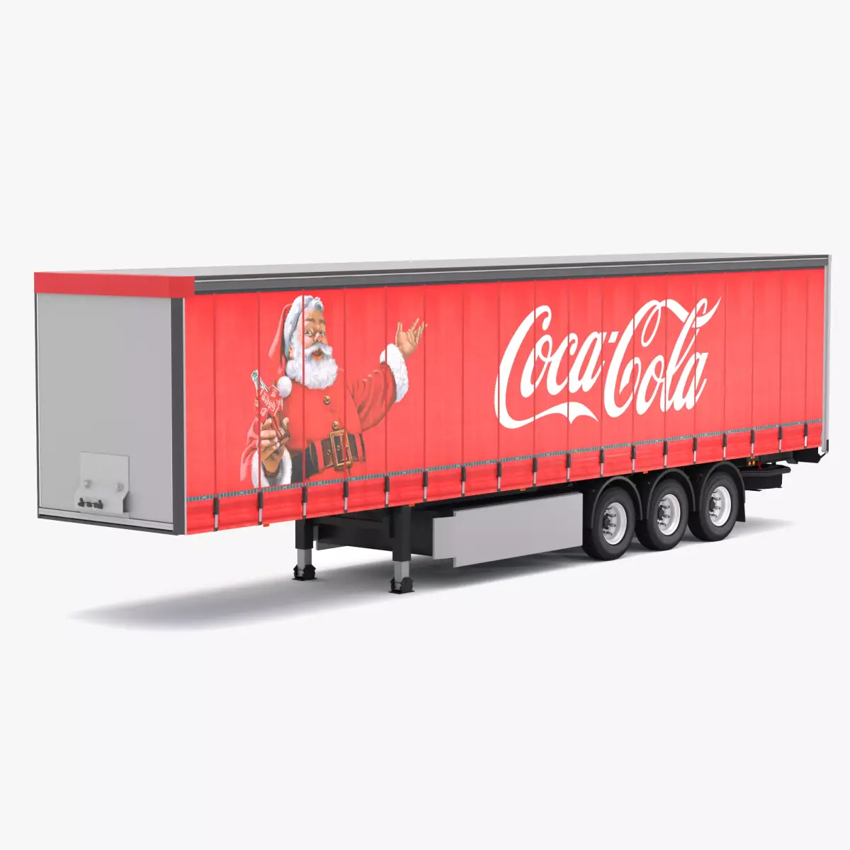 Semi Trailer Coca-Cola Curtainsider 3D model