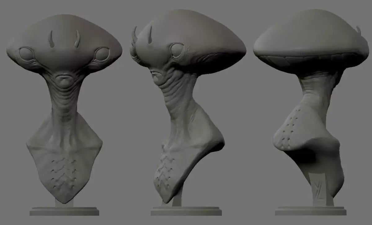 Free ALien Bust 3D STL Free 3D print model