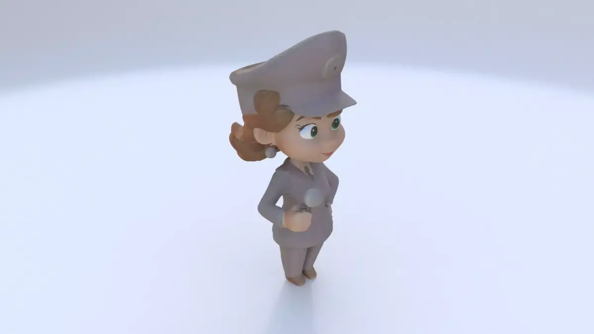 Train Conductor female 3D model