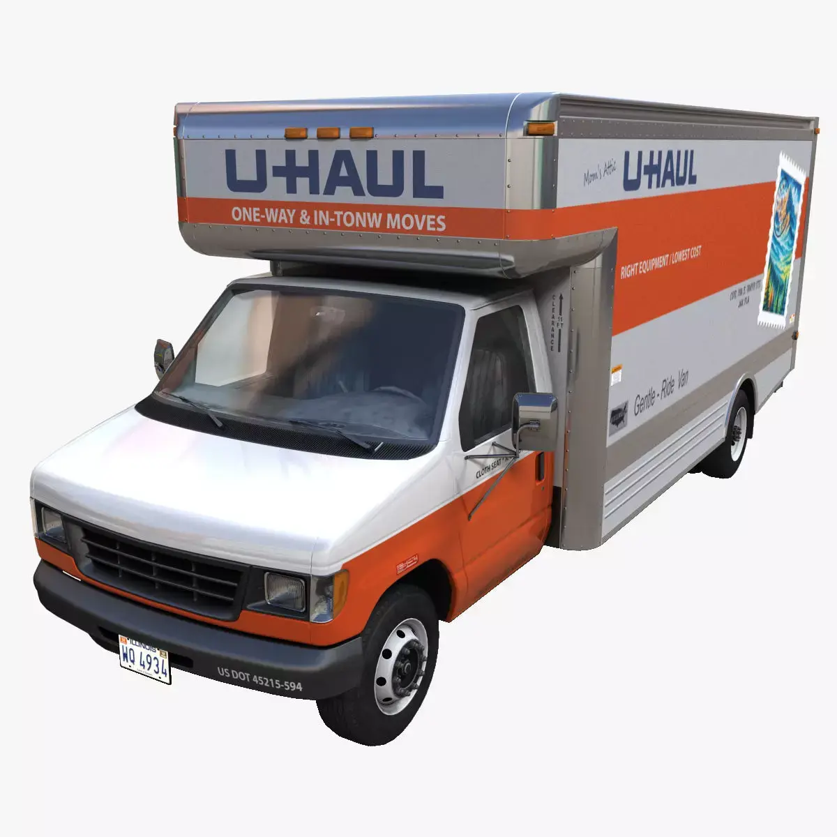 U-Haul moving box truck Low-poly 3D model