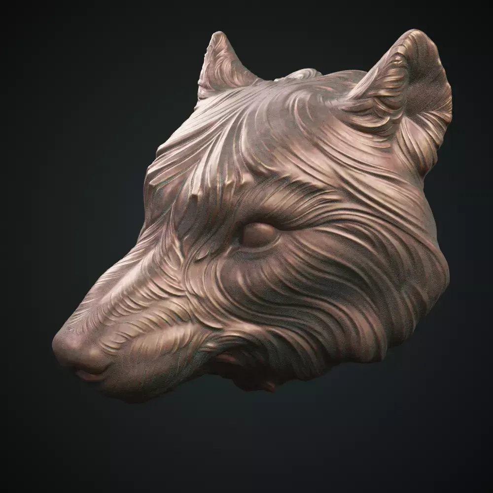 Wolf Head Doorhandle 2021 Part 02 3D print model 3D print model