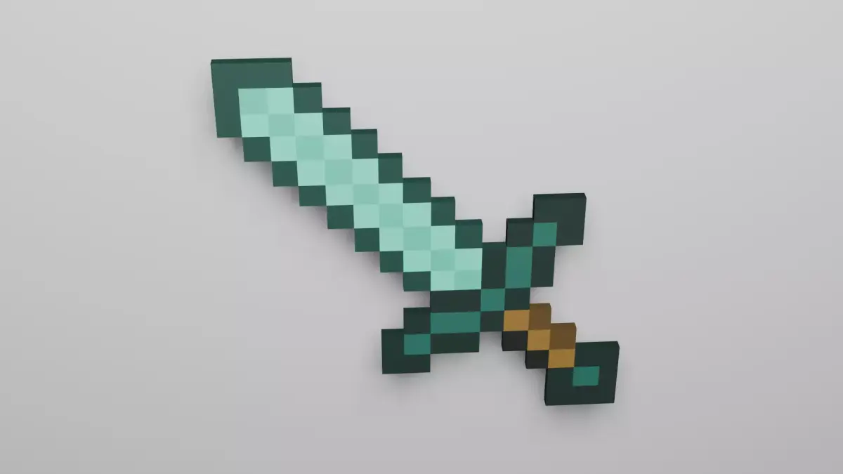 minecraft diamond sword 3d model   3D model