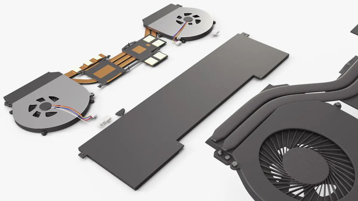 Laptop Cooling System with Battery Module Black 3D model